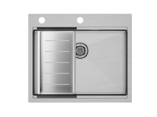 Кухонная мойка Paulmark PM705951-BS+A405-BS 60х50 цвет нержавеющая сталь поверхность матовая